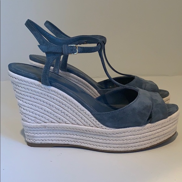Sergio Rossi Suede Platform Espadrille Sandals - Picture 2 of 8